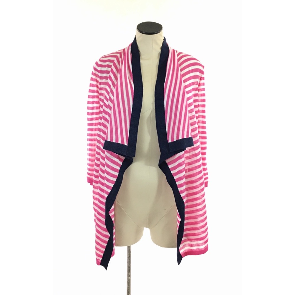 4/25 Cynthia Rowley StripePink Waterfall Cardigan